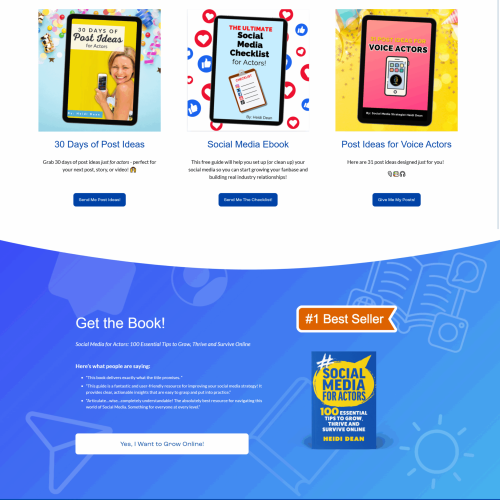 marketing4actors-free-resources page
